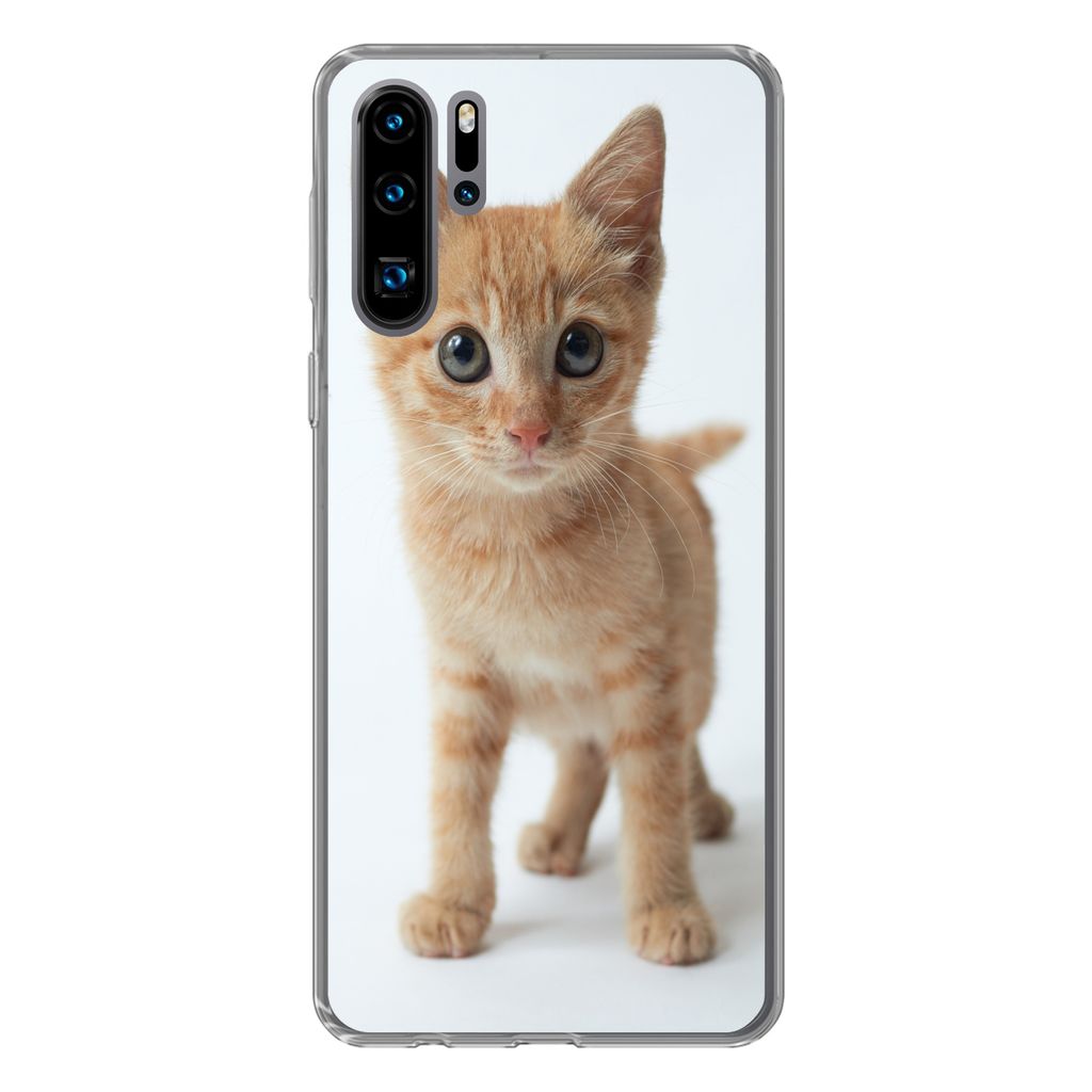 MuchoWow Handyhülle Schutzhülle Hülle für Huawei P30 Pro Katze - Rot - Kätzchen - Mädchen - Kinder - Jungen - Kind Silikon Softcase Handy H...