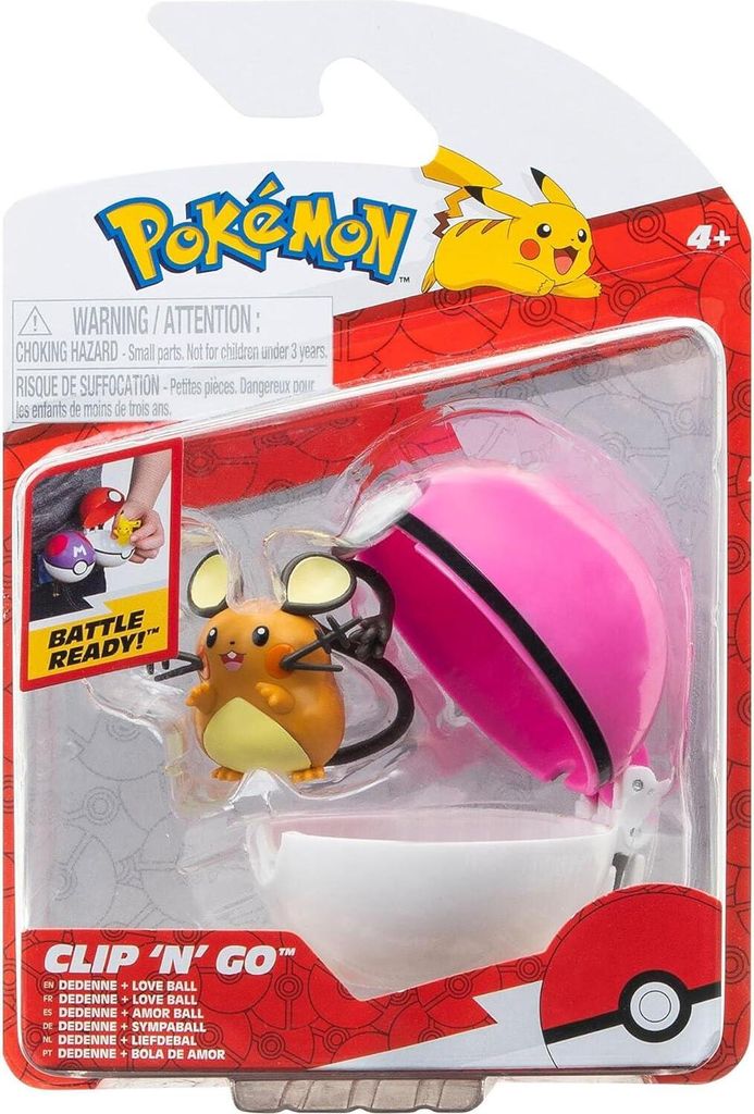 Jazwares Pokémon Clip'n'Go Poké Balls Dedenne & Sympaball