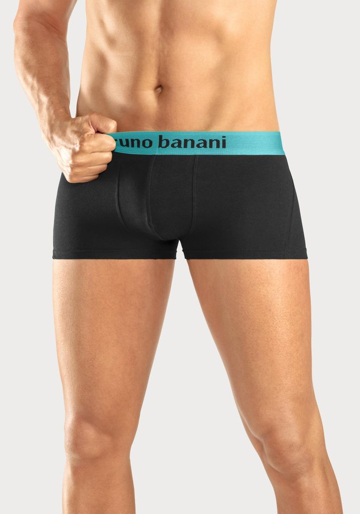 Bruno Banani Hipster 4 -teilig schwarz-orange, schwarz-türkis, schwarz-gelb, schwarz-lila Größe M