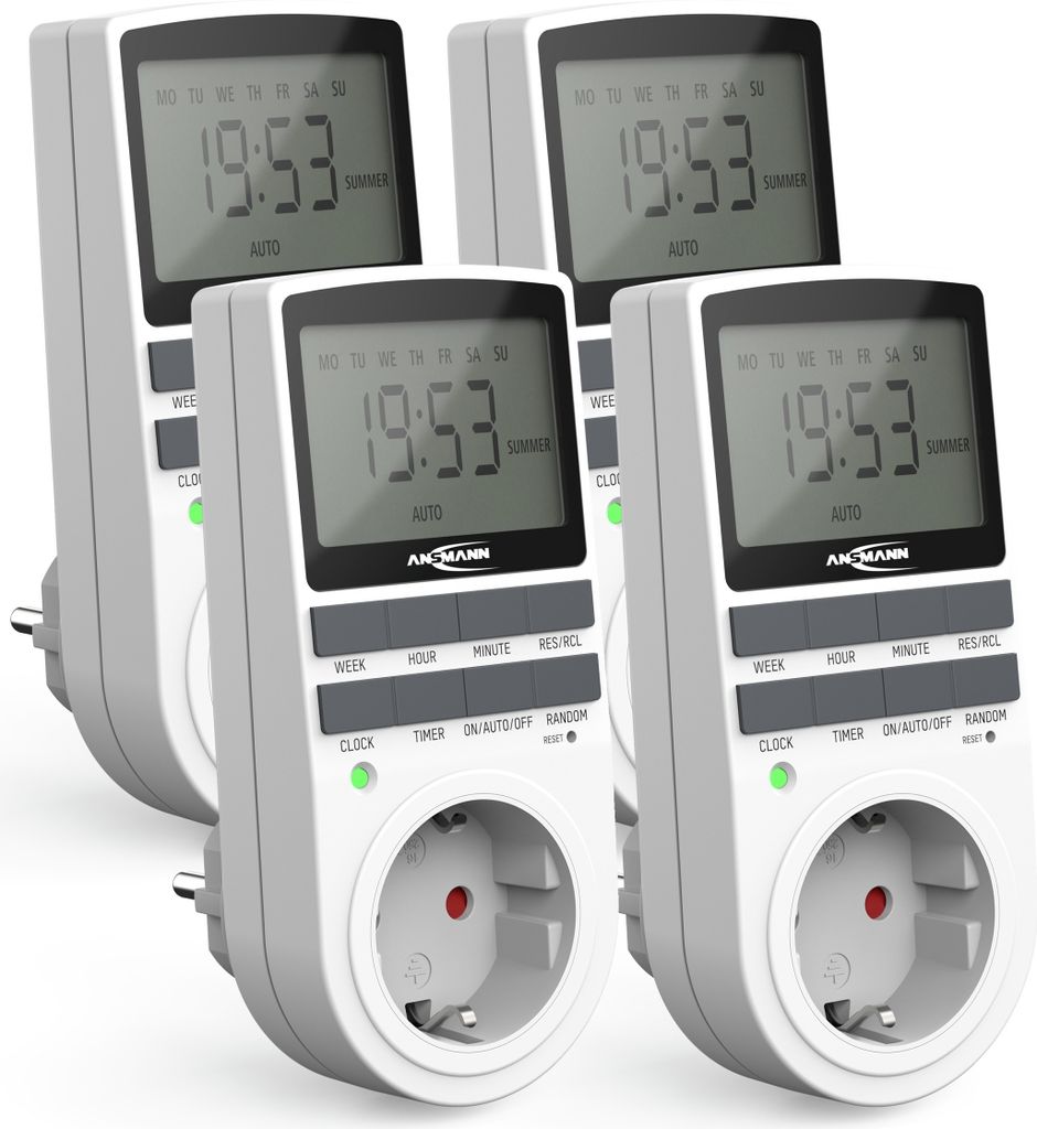 ANSMANN 4x digitale Wochenzeitschaltuhr, LCD-Display 3680W, Produktbild 
