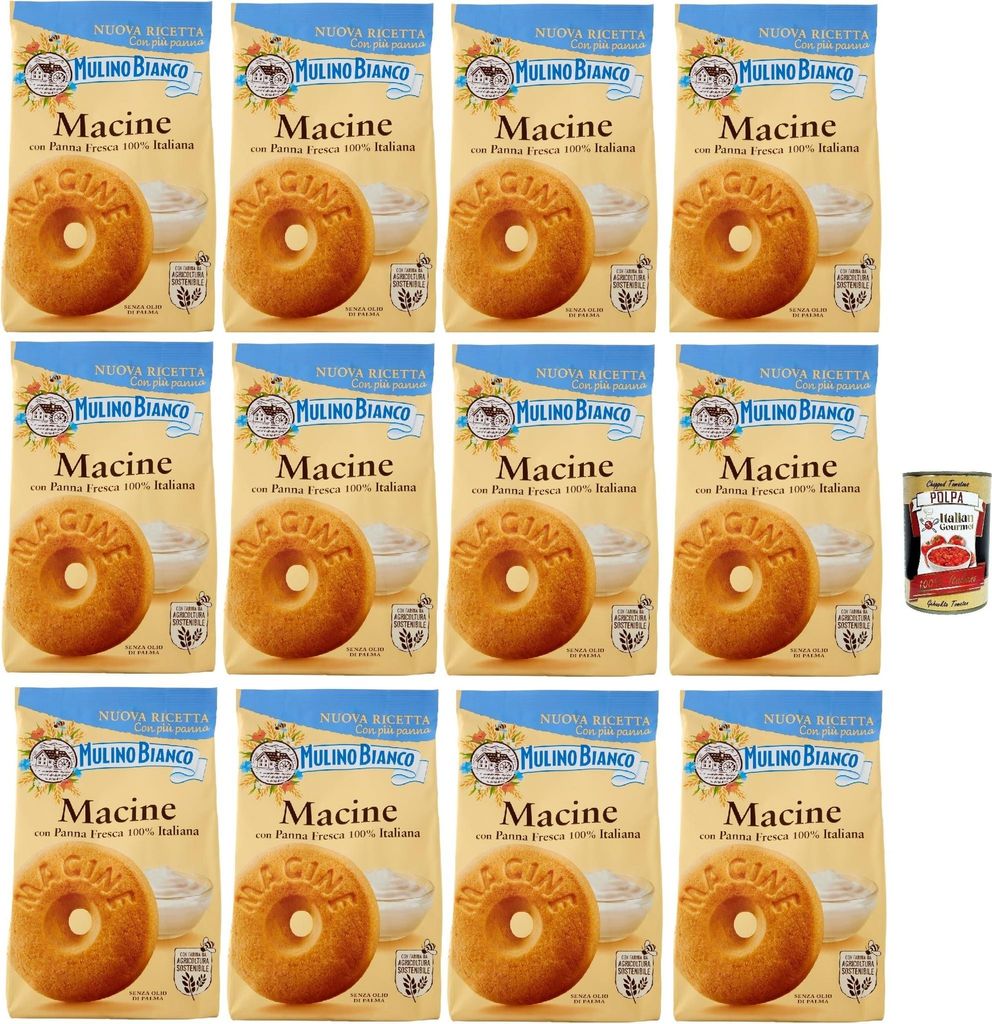 Mulino Bianco Biscotti Frollini Macine con Panna Fresca, Kekse mit frischen 100% italienischen Milch, Ohne Palmöl, Frühstück voller Geschmack, b...