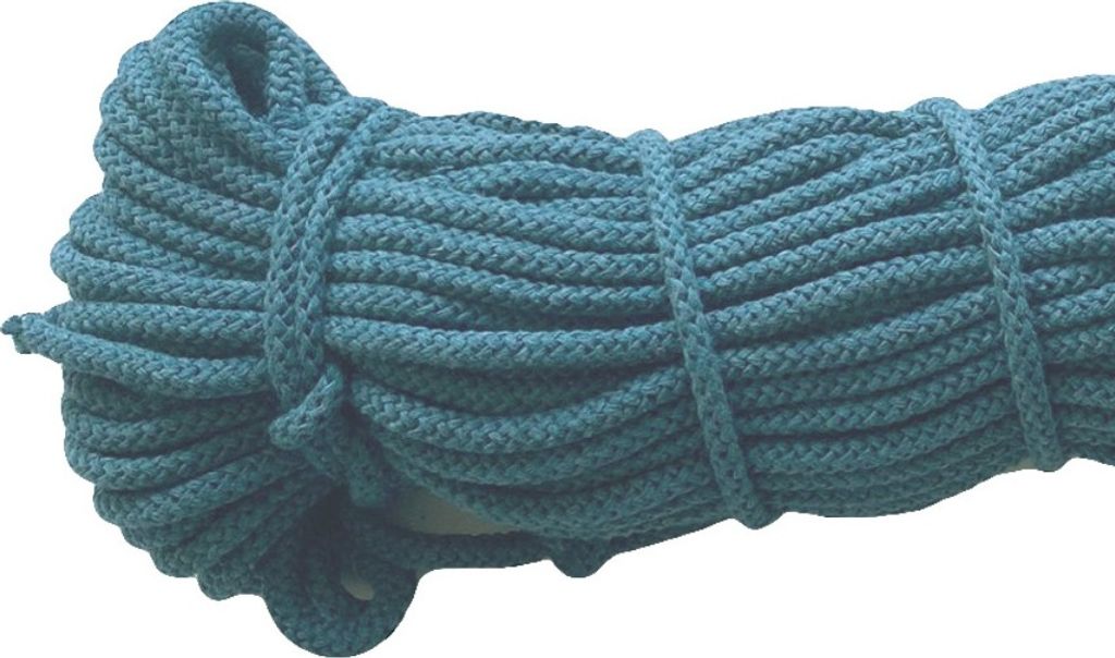 8 mm x 50 m 100 % Baumwolle Baumwollkordel Seile Kordel mit Polyacryl kern Petrol Ø 8 mm