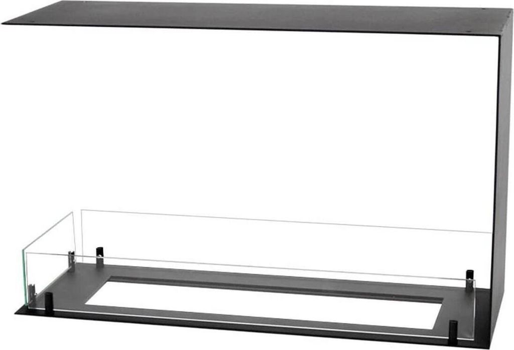 Foco Room Divider 800 Medium, Schwarz, 800x800x300 mm, Ethanol Einbaukamin als Raumteiler, Automatischer Brenner, 3,2-4,4 kW