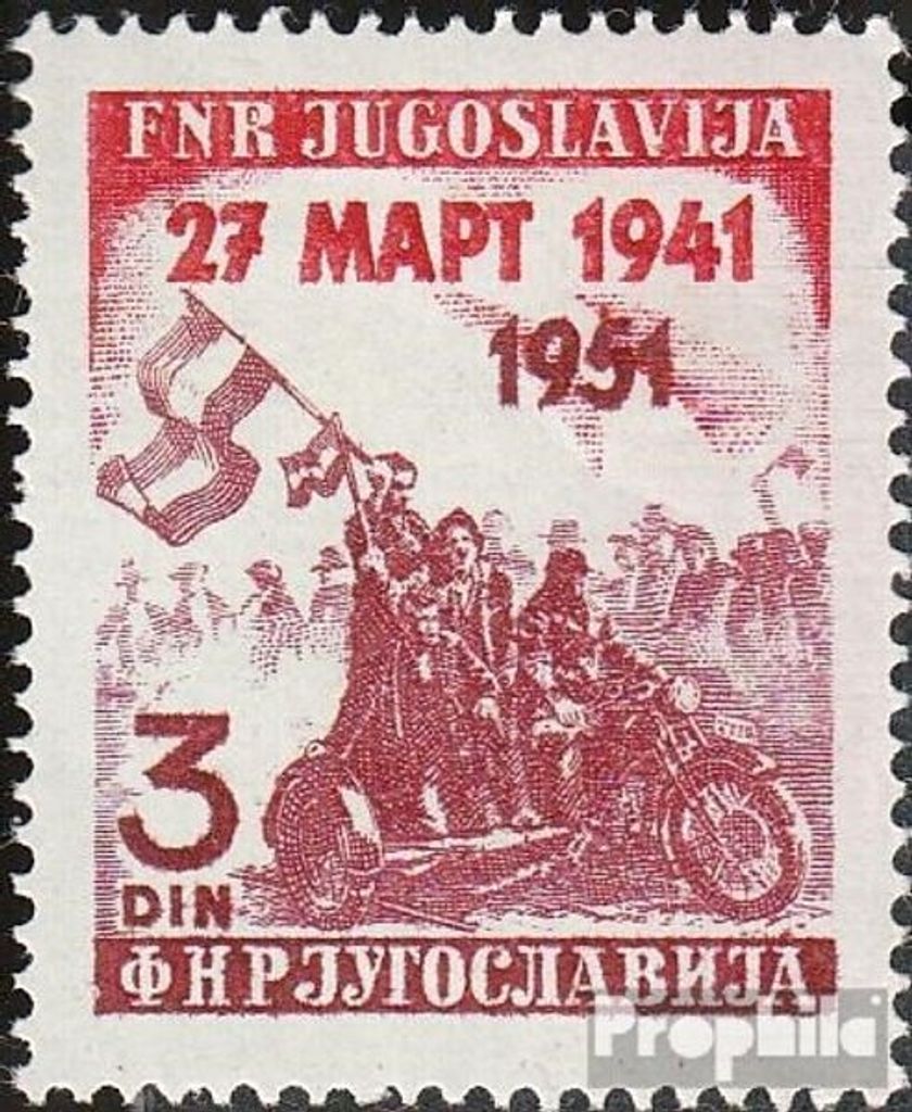 Briefmarken Jugoslawien 1951 Mi 640 (kompl.Ausg.) gestempelt Putsch Regierung Cvetkovic