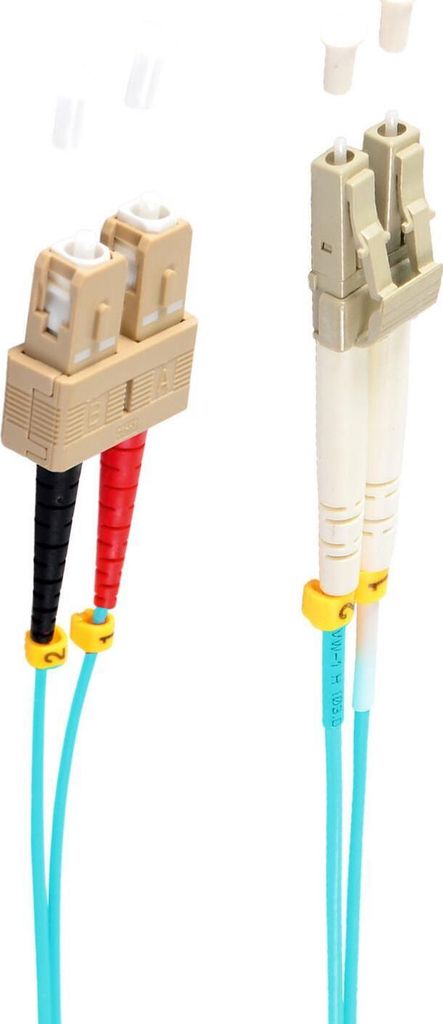 Duplex Patchkabel LC/SC 50/125μ OM3 aqua 10m