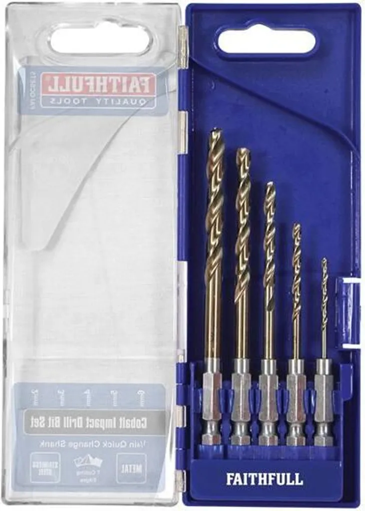 Set 5 Punte Cobalto M35 Faithfull - Taglio Rapido per Avvitatore Impulsi