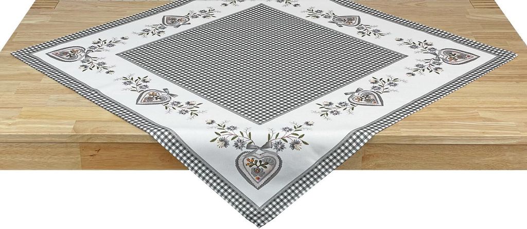 Tisch-Mitteldecke Landhaus grau