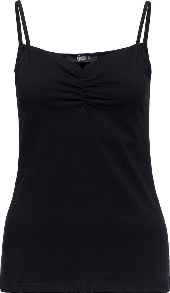 QUEEN KEROSIN Basic Trägertop Black Xs