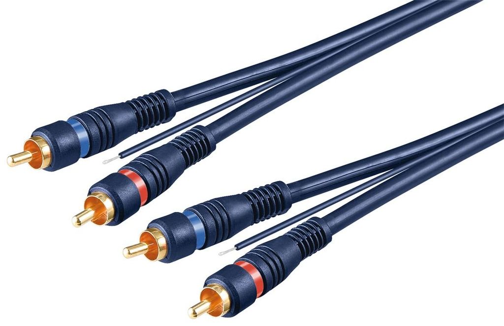 Goobay Audiokabel, 2xRCA ha - ha, 5m - Blau