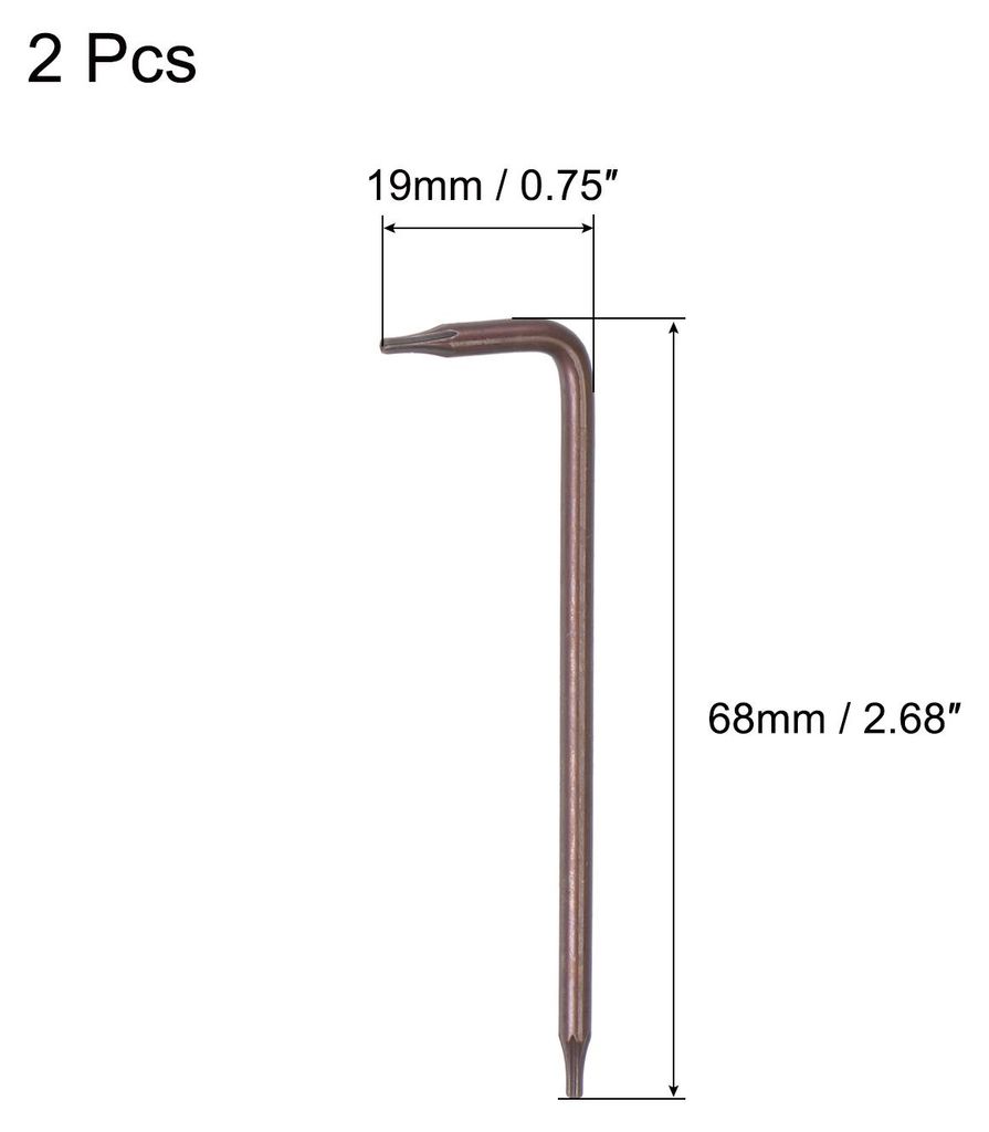 2 Stš¹ck T6 Manipulationssicherer Torx Sternschlš¹ssel Bitschlš¹ssel L Form 2.68 Zoll Langer Arm S2 Stahl