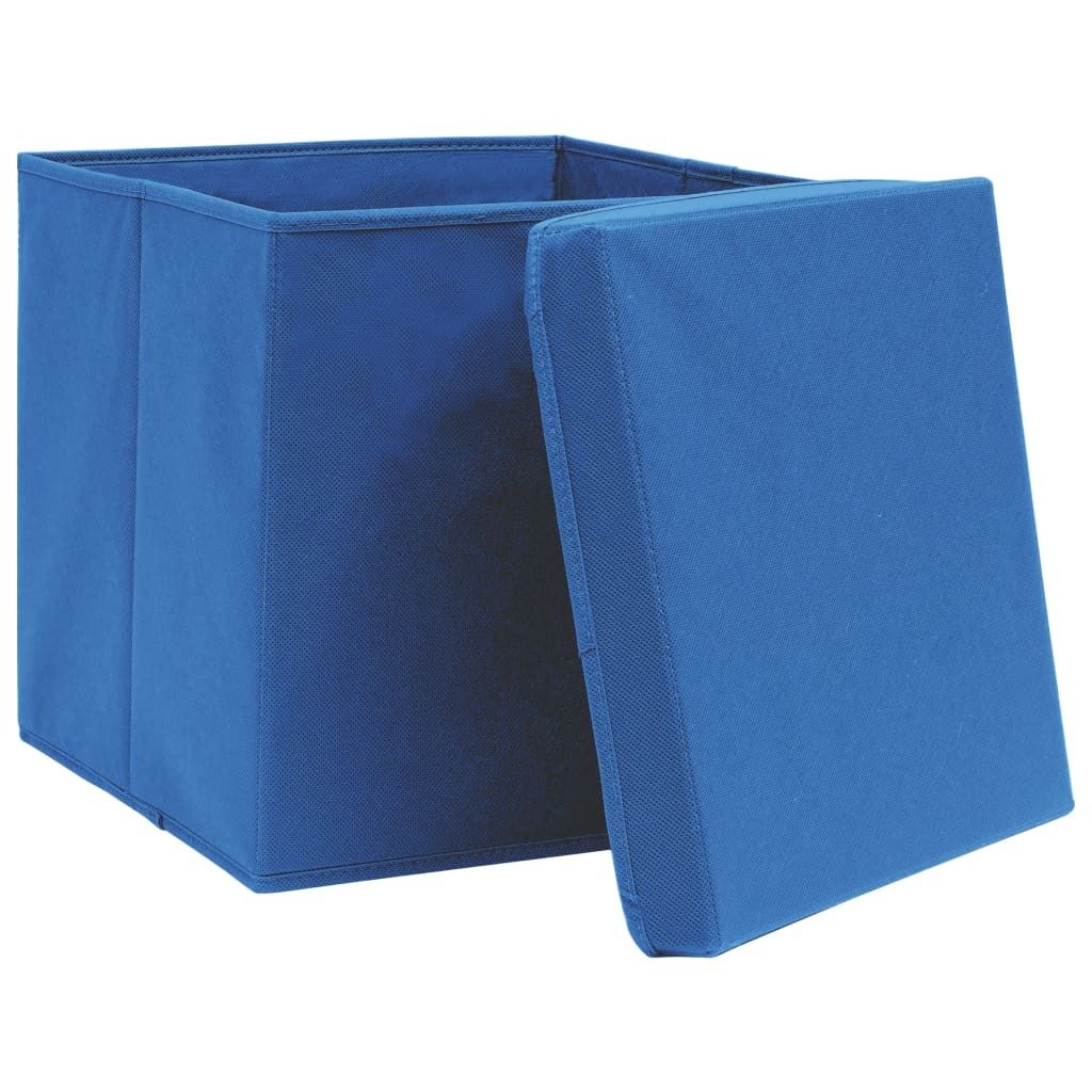 Langlebige Aufbewahrungsboxen mit Deckeln 10er-set - 28x28x28cm Blau - Möbel364156 - Gartenboxen