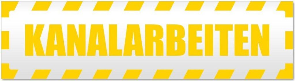 Kiwistar Kanalarbeiten gestreift Magnetschild Schild magnetisch - 30cm Gelb - Magnetfolie für Auto PKW Kfz