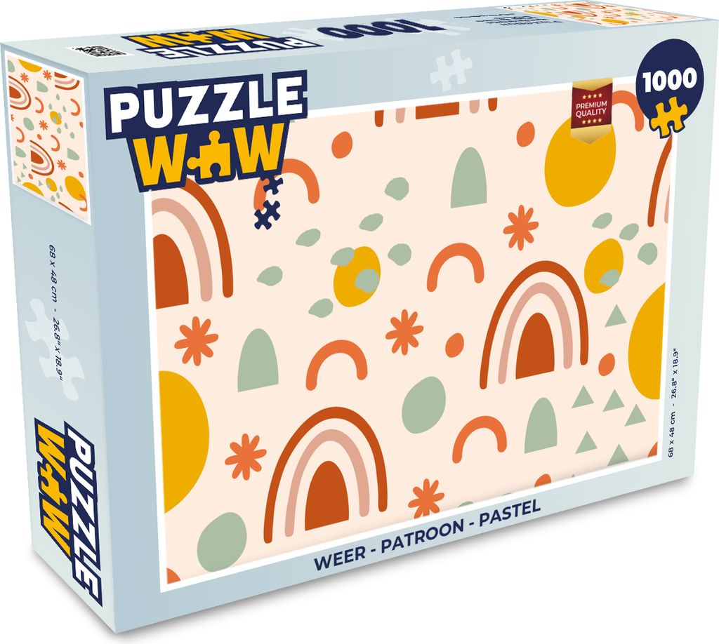 MuchoWow Puzzle 1000 Teile Wetter - Muster - Pastell - Erwachsene - Rätsel