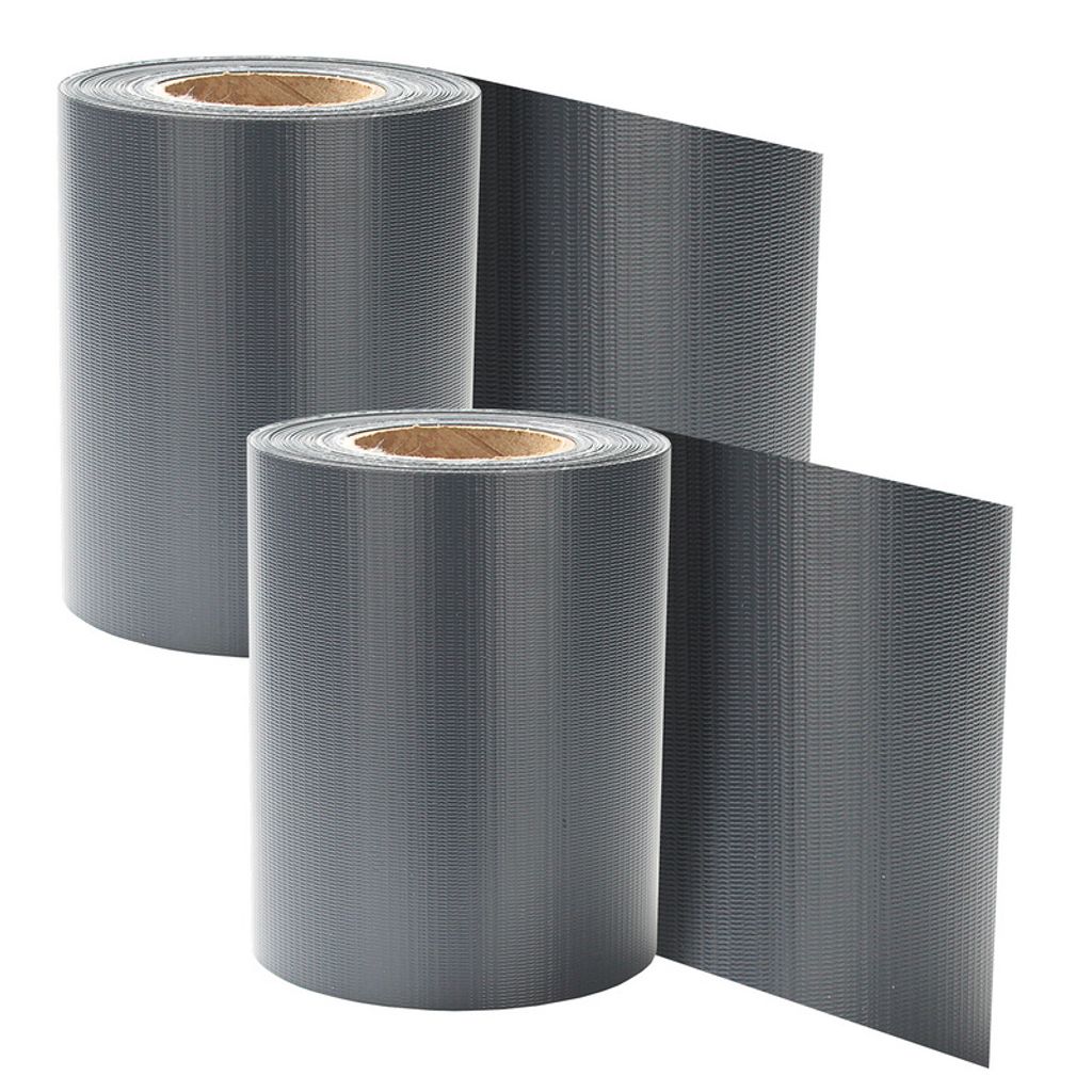 Yakimz Sichtschutzstreifen Zaun Folie Blickdicht Dick PVC Doppelseitiger Druck Sonnenschutz Sichtschutzfolie 2 Rollen á 35m x 19cm Anthrazit