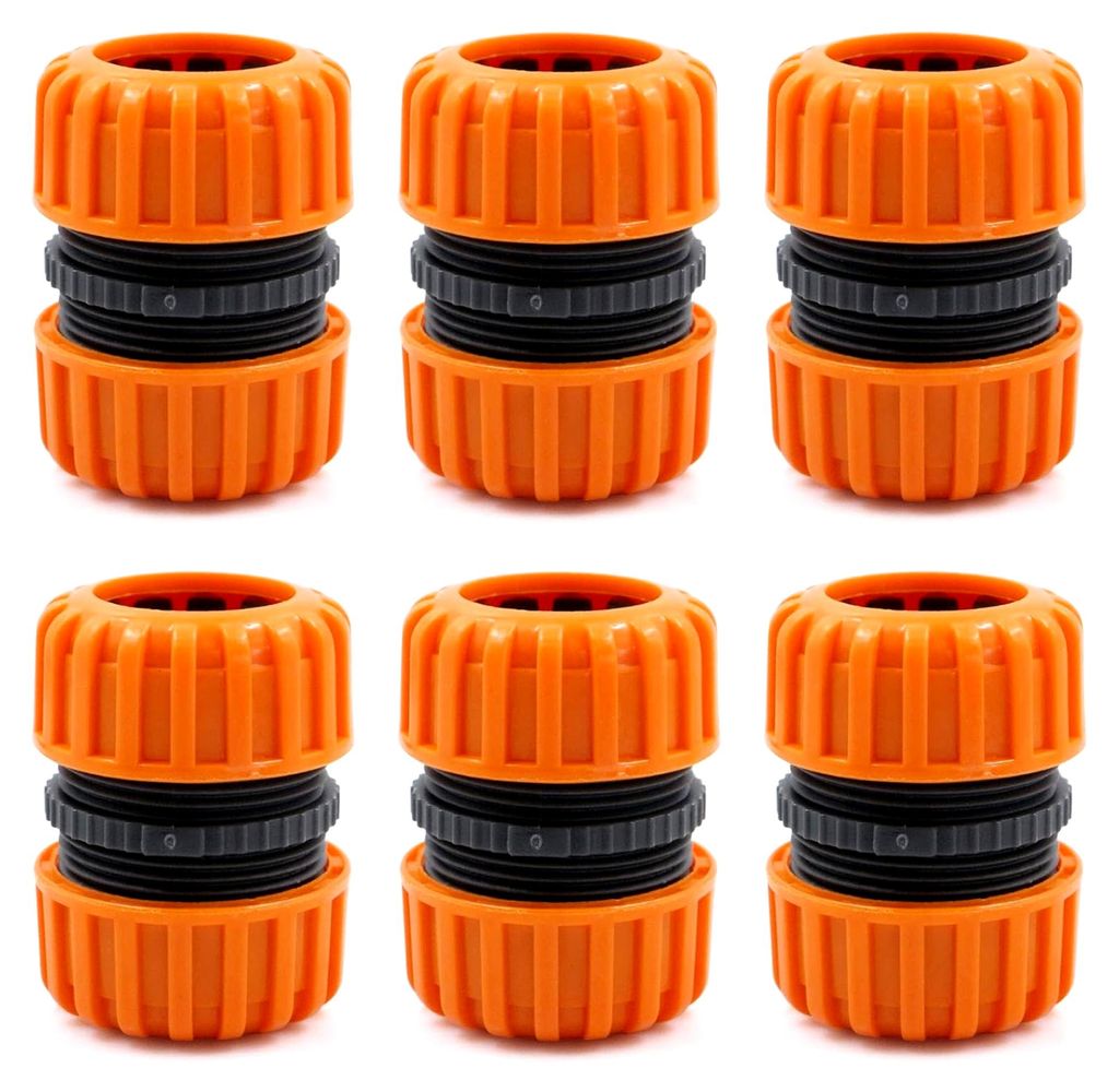 Schlauchreparatur Gartenschlauch Konnektor Kupplung - 6 Stück Reparatursatz zum Verbinden 19mm (3/4")