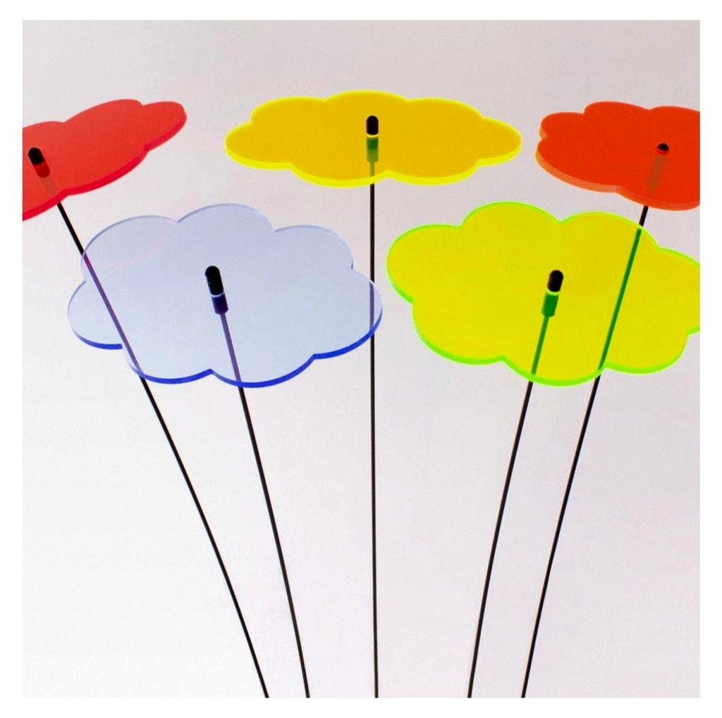 Sonnenfänger Wolken im FARBMIX, 5 Stück mit 10 cm Durchmesser im Set + 35 cm Schwingstäbe