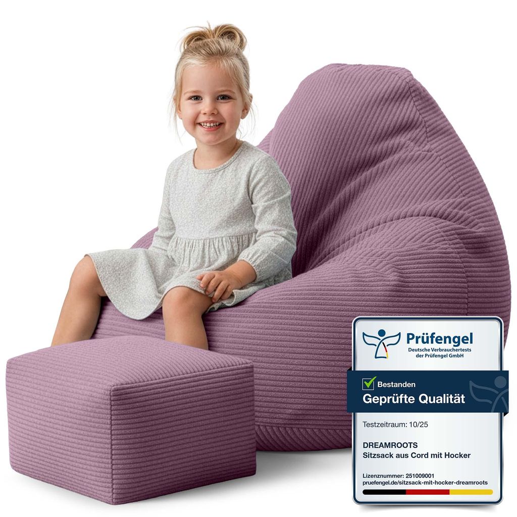 Dreamroots Worek fasola dla dzieci 70x70x70cm z oparciem i Zdjęcie produktu 