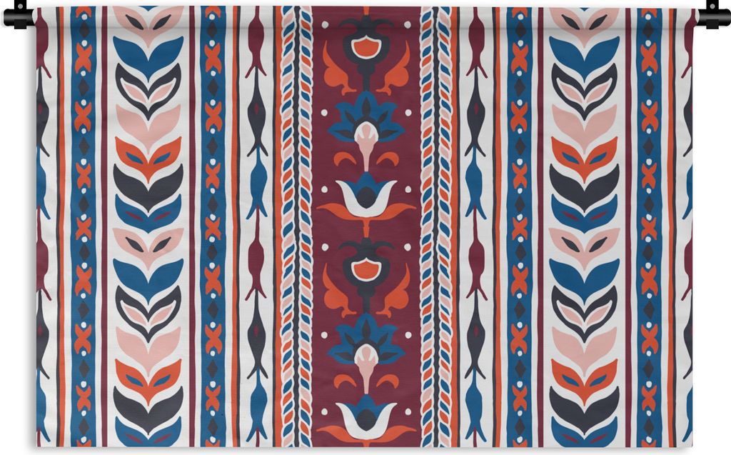 MuchoWow Wandteppich Wandbehang Blumen - Muster - Pflanzen - Abstrakt - Minimalismus 150x100 cm Tapisserie Dekoration Wandtuch - Waschbar - Tapis...