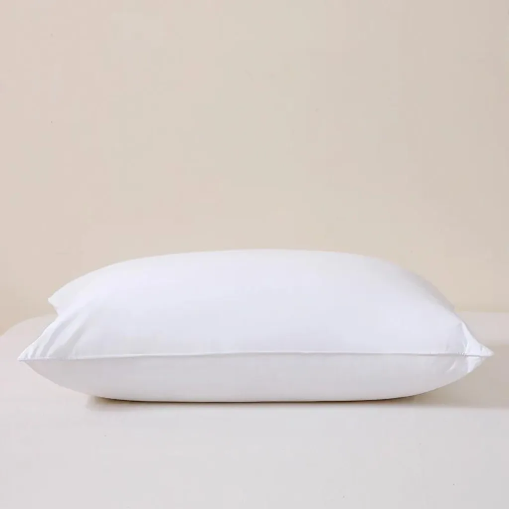 Coussin Épais 1960g Microfibre et Enveloppe Coton Doux 48x74cm Blanc-B