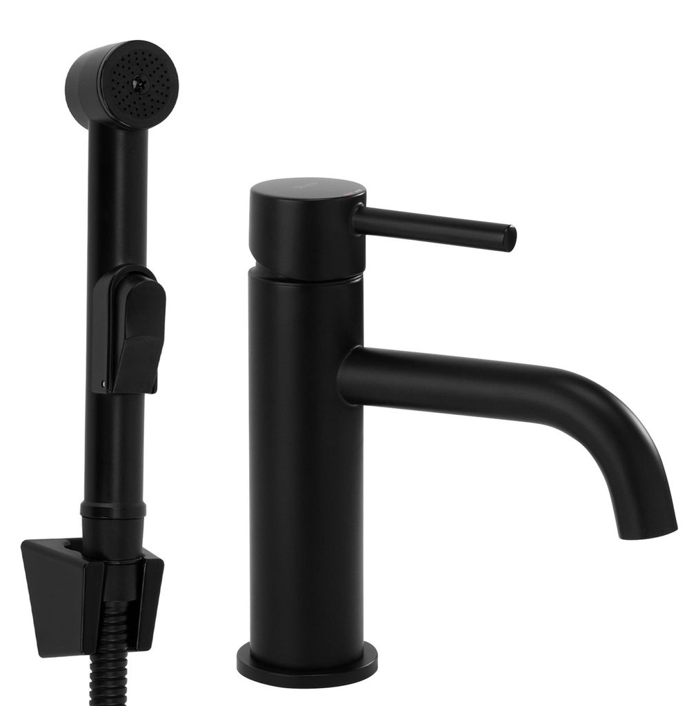 Rubinetto Per Lavabo Con Doccetta Bidet REA Lungo Black Immagine del prodotto 