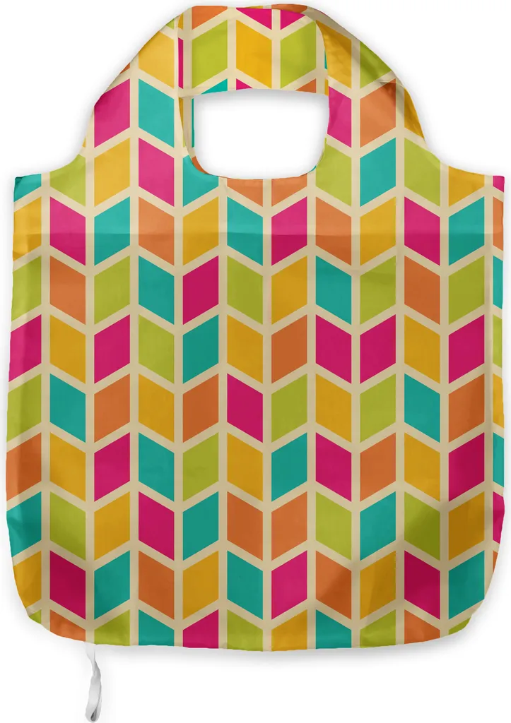 Shopping Bag ABAKUHAUS Chevron Multicolore - Stile Hipster Urbano