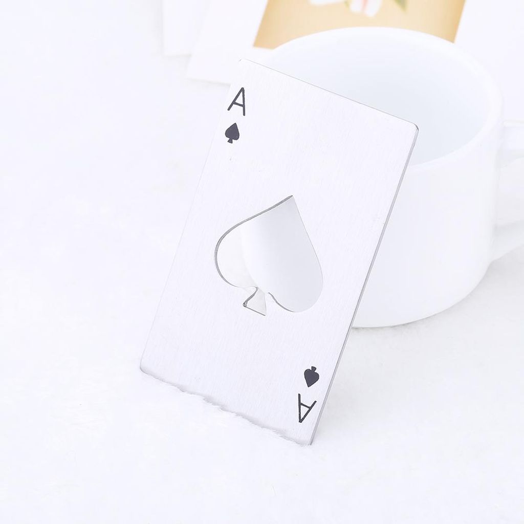 Bar Tool Flasche Soda Bier Kappenöffner Wein Spielkarte Pik-Ass Poker AC