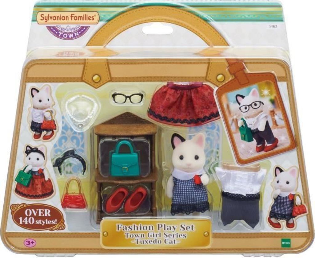 SYLVANIAN FAMILIES 5462 Der modische Koffer und die große Schwester Zweifarbige Katze