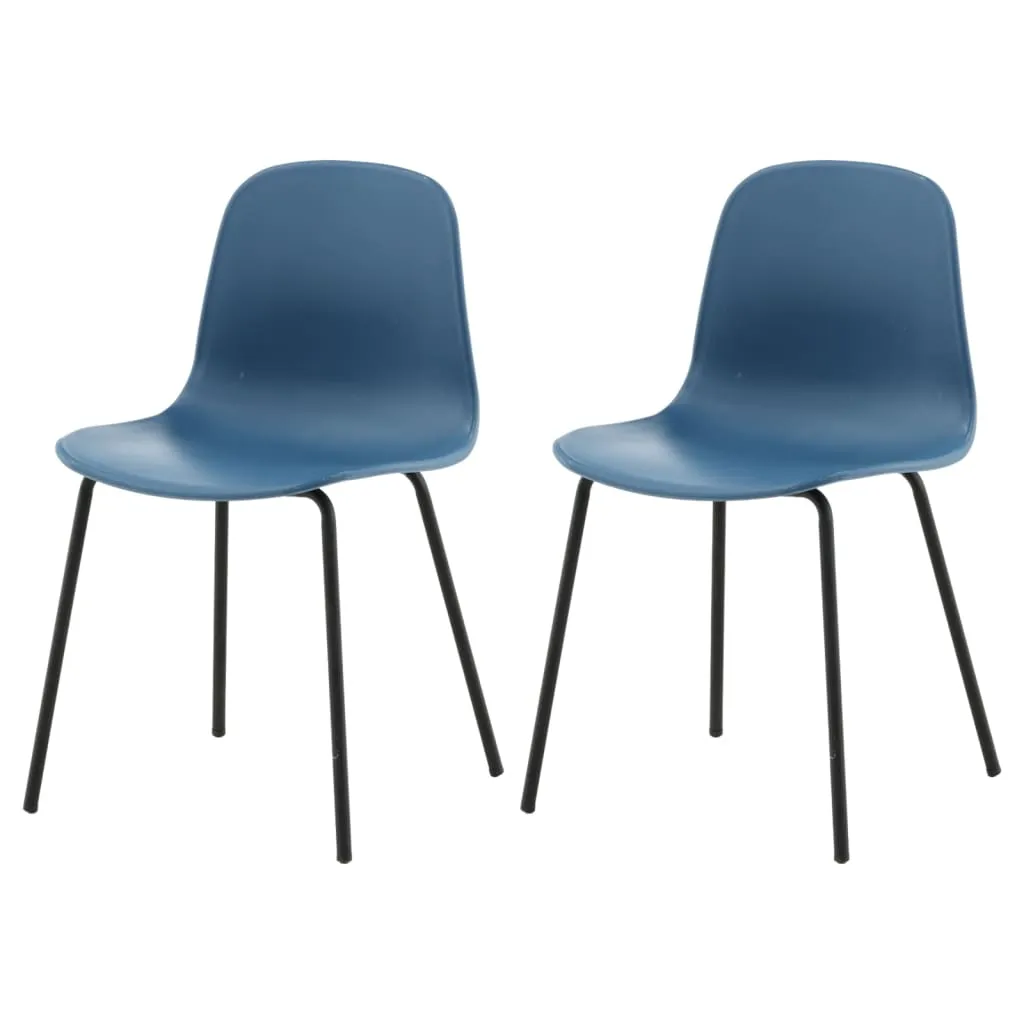 Chaise Arctic Noire et Bleue en Plastique Robuste - Lot de 2 Pièces