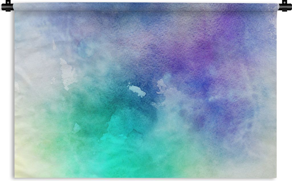 MuchoWow Wandteppich Wandbehang Aquarell - Abstrakt - Lila - Blau 90x60 cm Tapisserie Dekoration Wandtuch - Wandskulpturen - Bildteppich