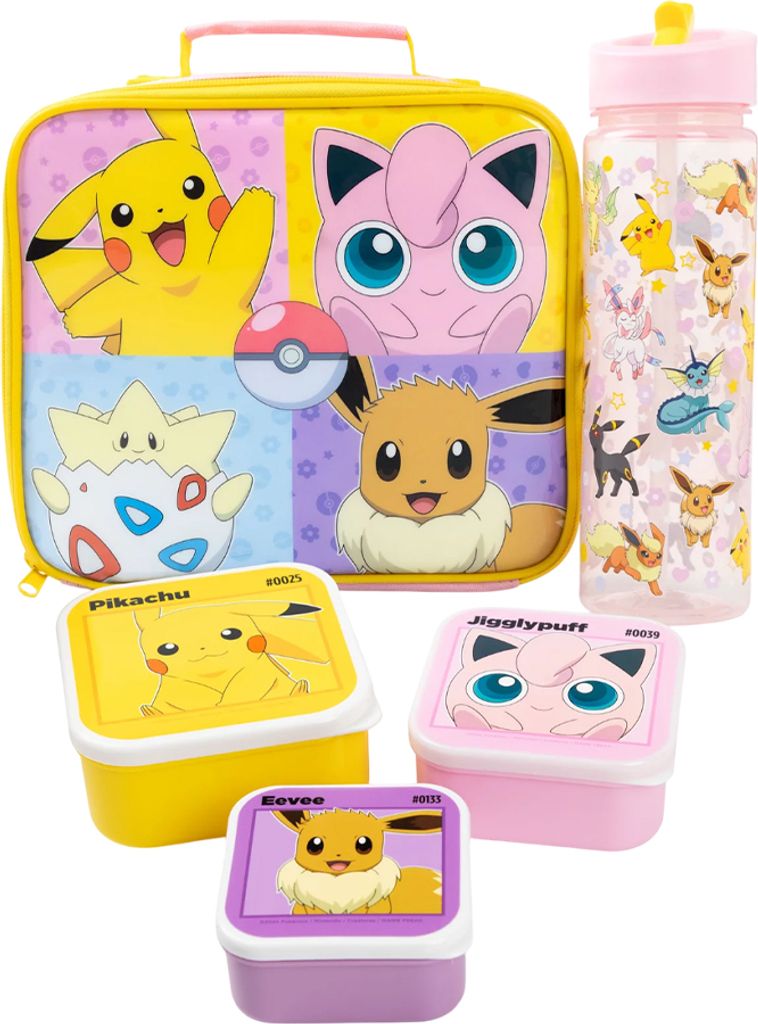 Pokemon - Mädchen Pausenbrot-Tasche und Wasserflasche, Pose Set NS8552 (Einheitsgröße) (Bunt)