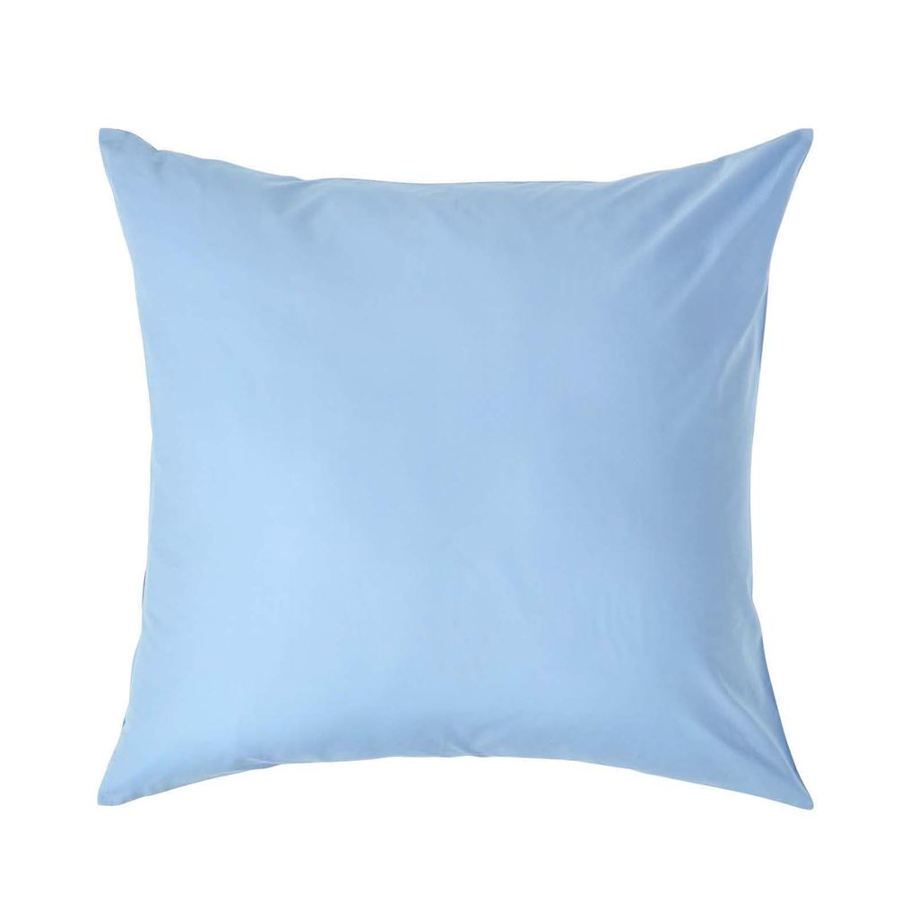 HOMESCAPES Kopfkissenbezug Fadendichte 200 Blau, 80 x 80 cm Produktbild 