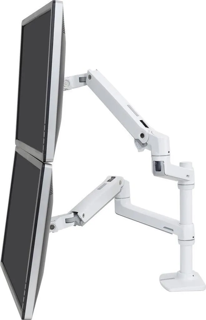 Ergotron LX Dual Stacking Arm Blanc - Support 2 Écrans LCD Jusqu'à 24"
