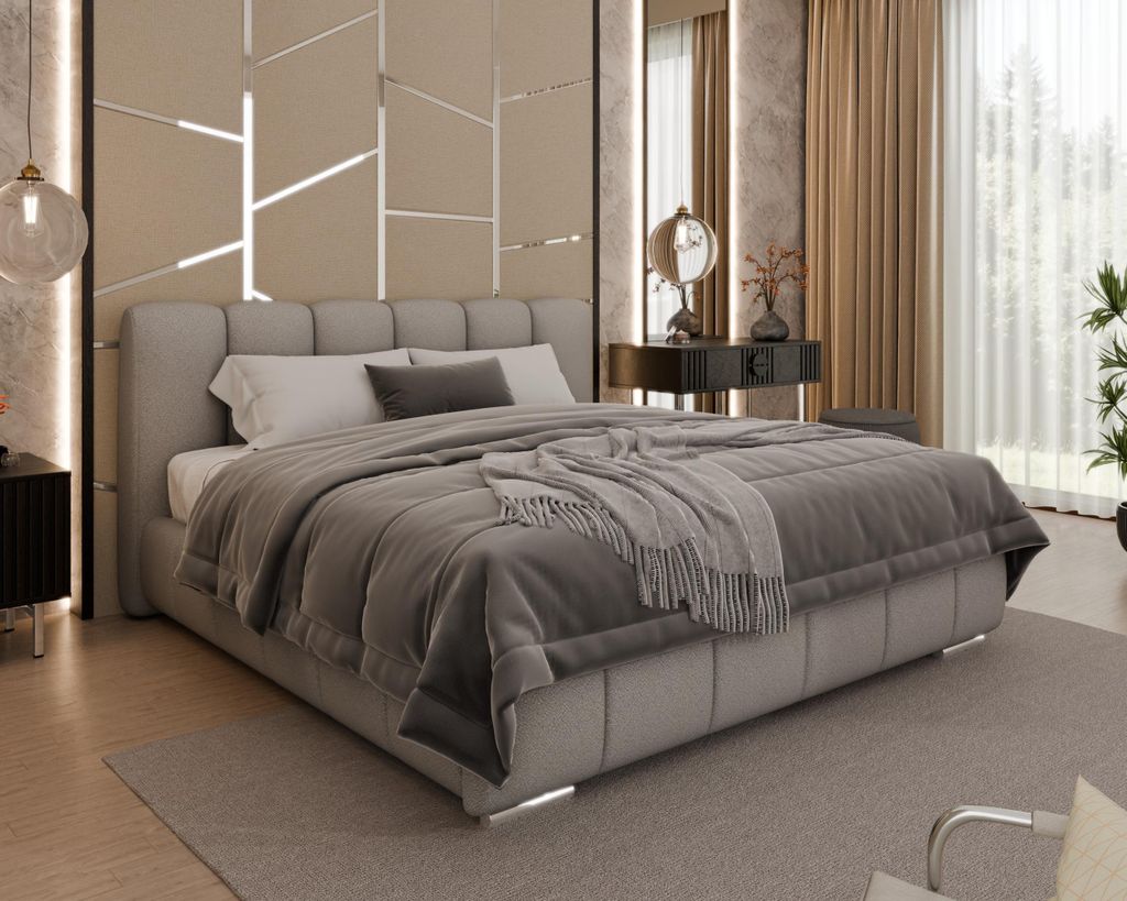 Polsterbett "ZAIRA" – Modernes Design, verschiedene Farben & Größen - ohne matratze
