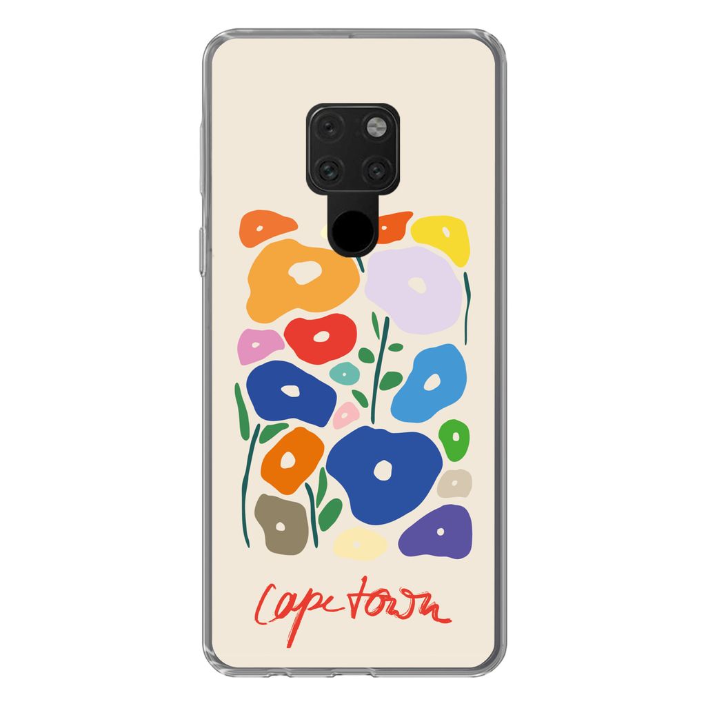 MuchoWow Handyhülle Schutzhülle Hülle für Huawei P40 Lite Blume - Abstrakt - Südafrika Silikon Softcase Handy Hülle - Handy
