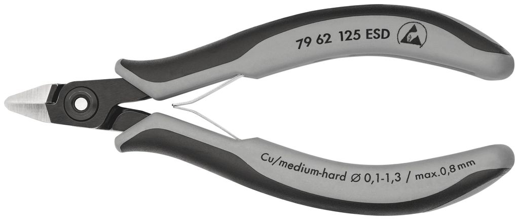 Präzisions-Elektronik-Seitenschneider L.125mm Form 6 Facette nein pol.ESD KNIPEX