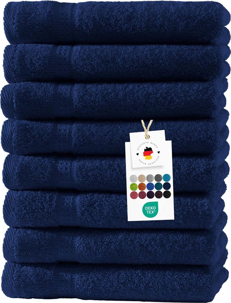 Handtücher 50x100 cm aus 100% Baumwolle im 8er Set, Frottier Handtücher Set 500g/m2