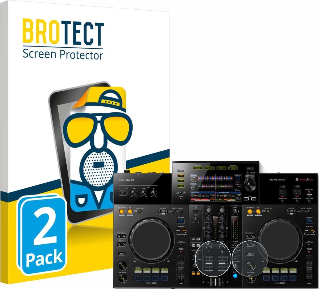 2x BROTECT Schutzfolie für Pioneer XDJ -RR (Jog) Displayschutz Displayschutzfolie Folie Matt Entspiegelungsfolie