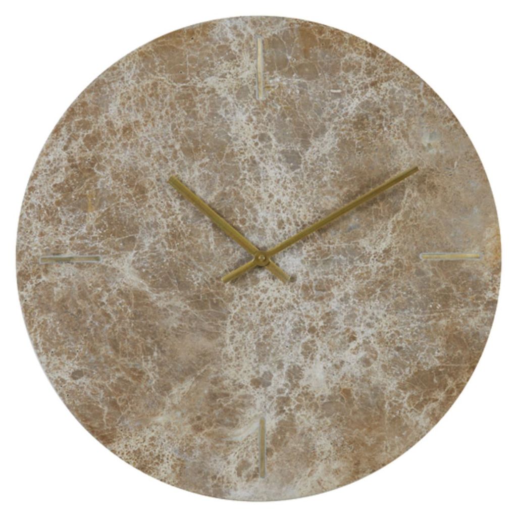 Light & Living Uhr MORENO aus Stein mit braunem Marmor - Ø43 cm