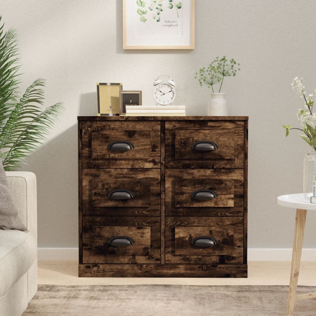The Living Store Sideboard Räuchereiche 70x35,5x67,5 cm Holzwerkstoff