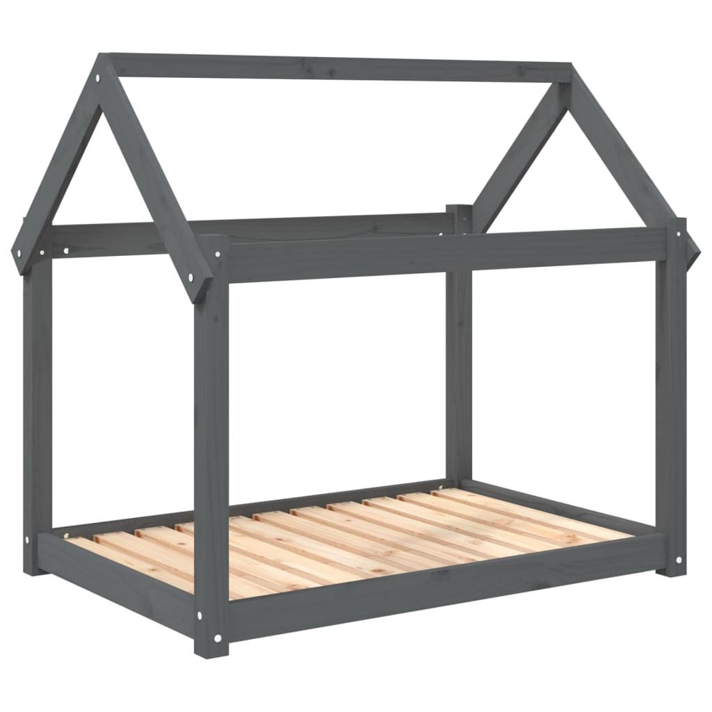 vidaXL Letto per cani grigio 101x70x90 cm in legno di pino Immagine del prodotto 