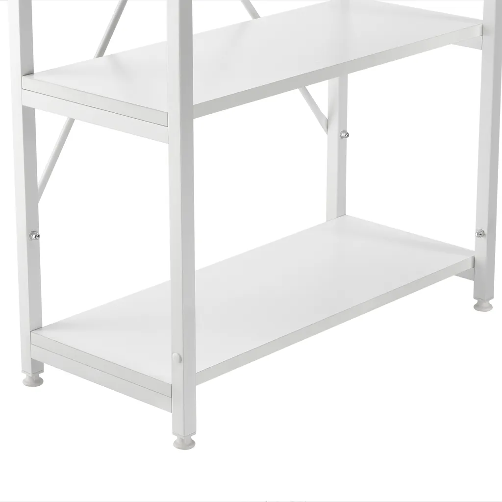 Bureau informatique blanc avec bibliothèque latérale 120cm Stavanger - 6