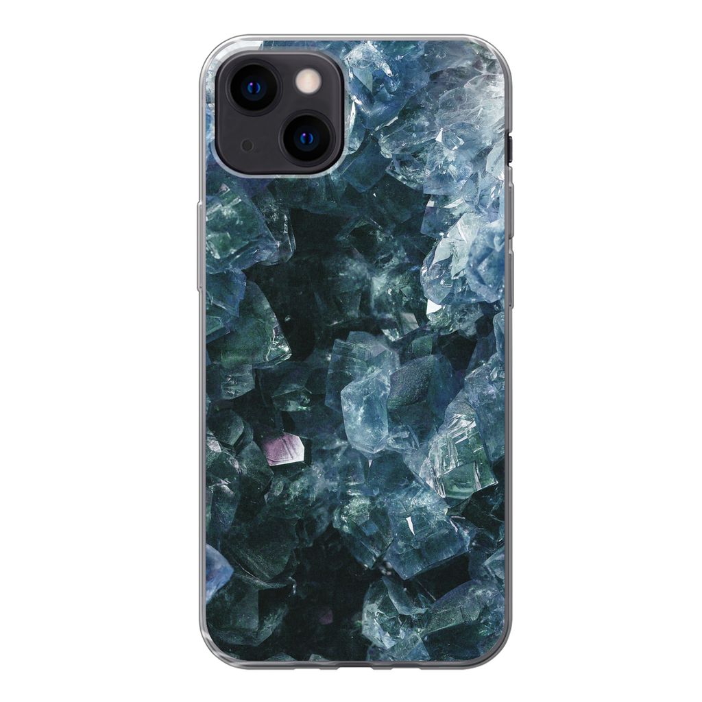 MuchoWow Handyhülle Schutzhülle Hülle für iPhone 13 Edelsteine und Mineralien - Kristall - Naturstein Silikon Softcase Handy Hülle - Karteni...