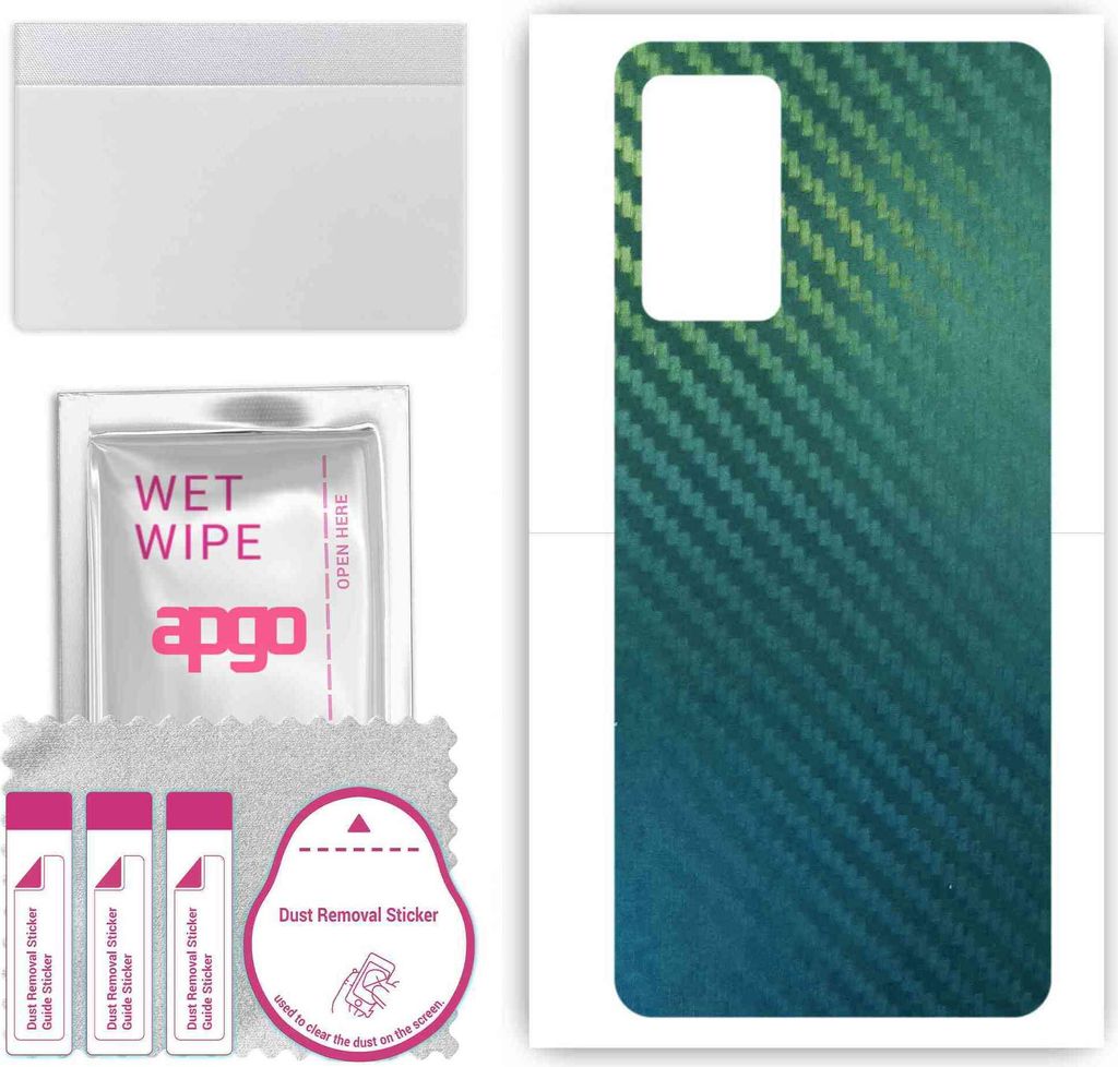 apgo Rückseite Schutzfolie, Skin, kompatibel mit Oppo Reno5 4G, Hinten Displayschutzfolie aus Vinylfolie, kratzfest, einfache Montage - Kohlenstof...