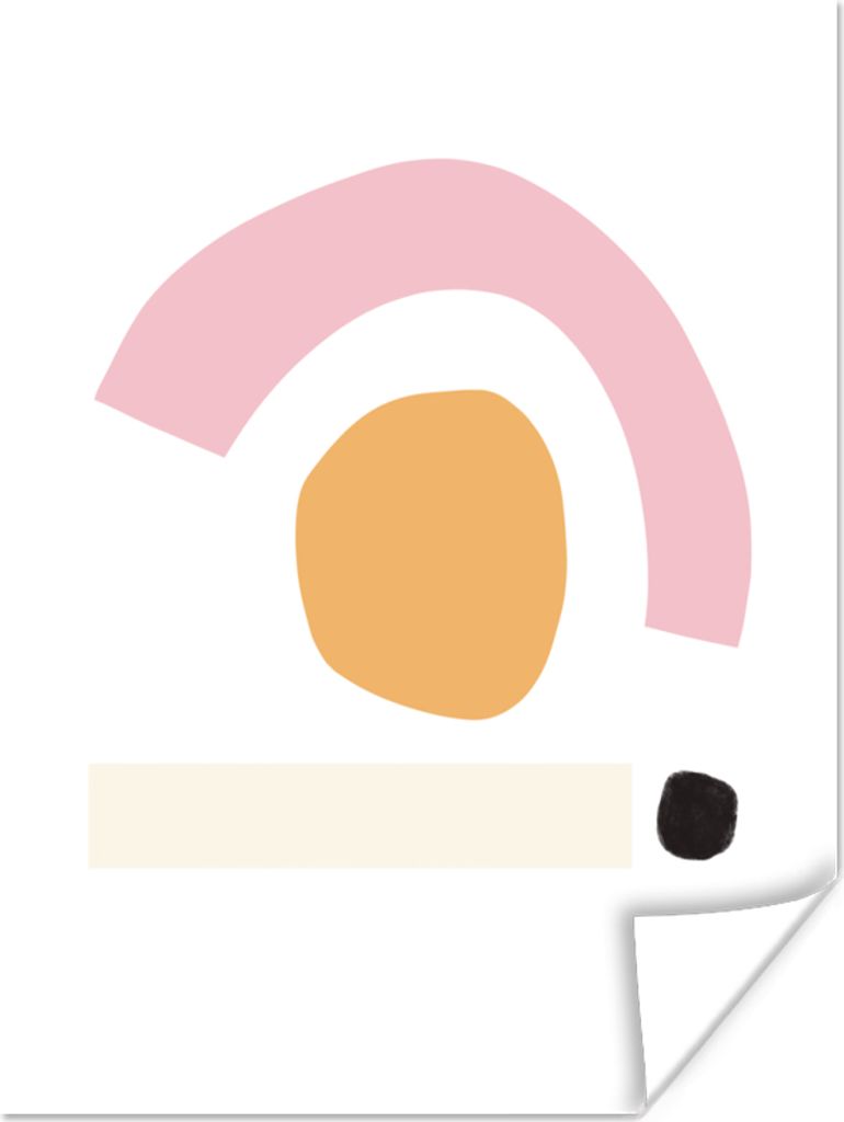 MuchoWow Poster Geometrische Formen - Minimalismus - Pastell 30x40 cm - Wandplakat - Poster Kinderzimmer