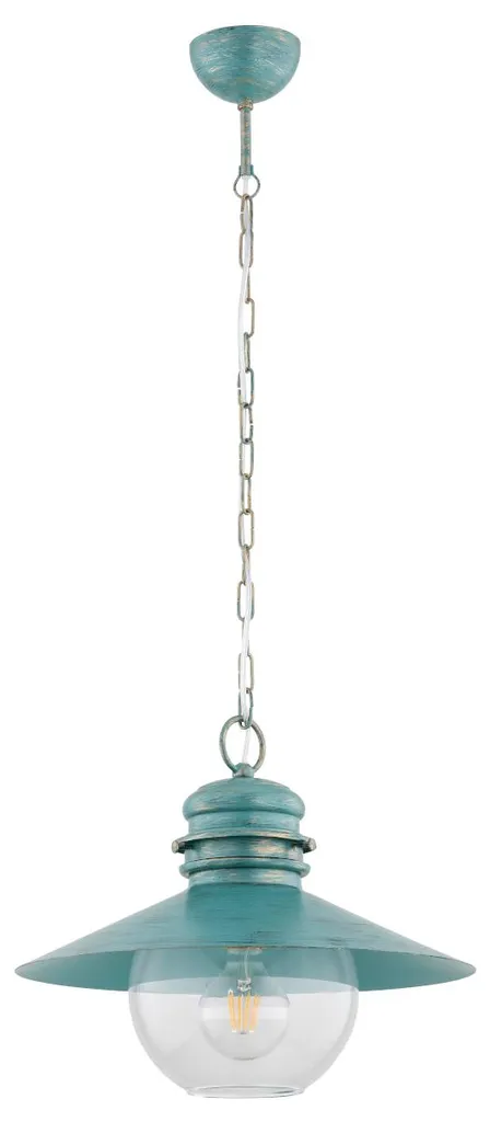 Suspension Métal Menthe HOLLY Luminaire Transparent 1xE27 80cm Alfa
