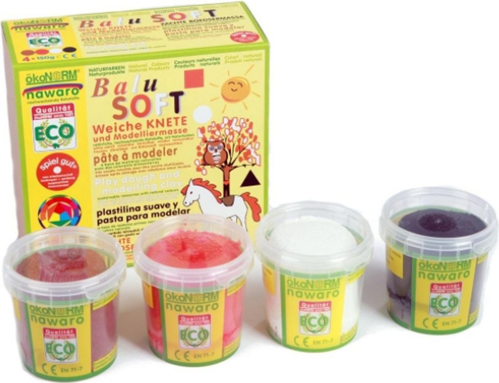 ökoNorm SOFT-Knete nawaro, 4er Set "Balu" - orange, braun, weiß, schwarz