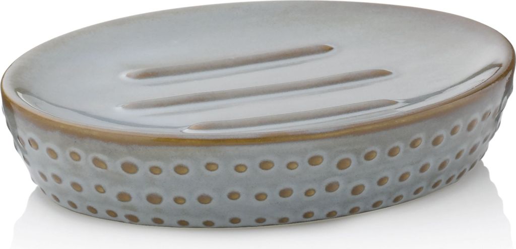 KELA Zeepbak Dots, keramiek, grijsbruin, modelnummer Productafbeelding 