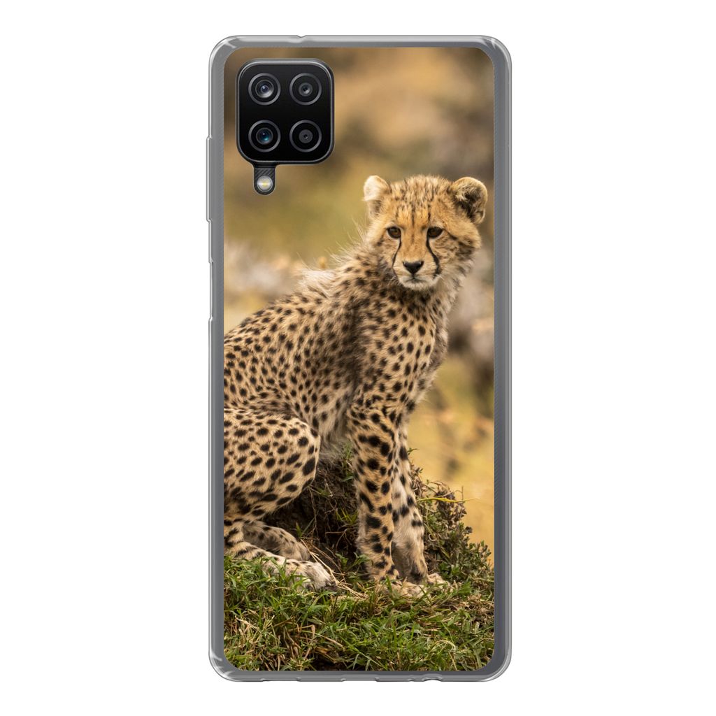 MuchoWow Handyhülle Schutzhülle Hülle für Samsung Galaxy A12 Leopard - Wald - Tier Silikon Softcase Handy Hülle - Bild