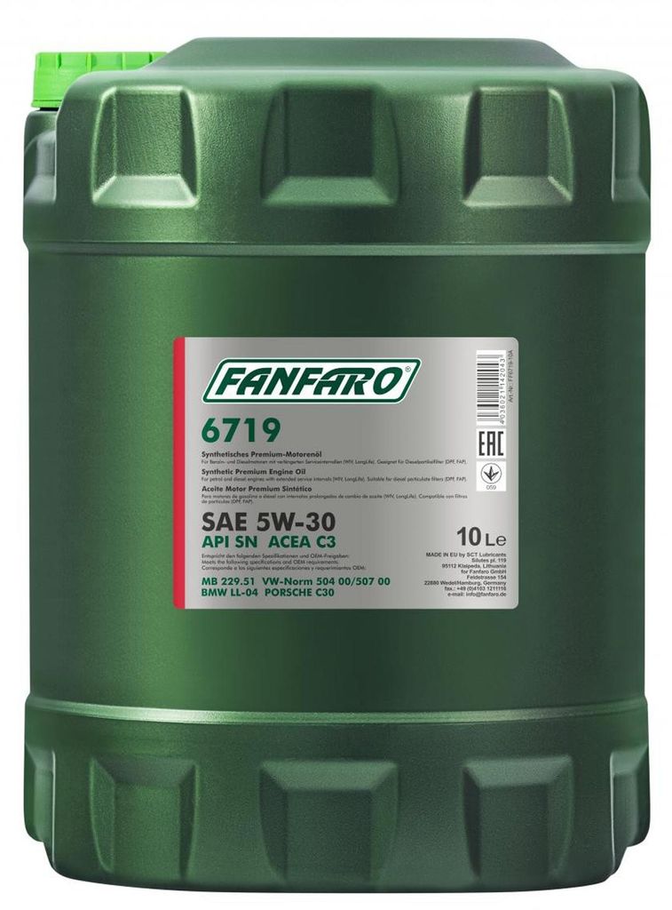 FANFARO 6719 für 5W-30 10 Liter Motoröl Motorenöl 229.51 Produktbild 