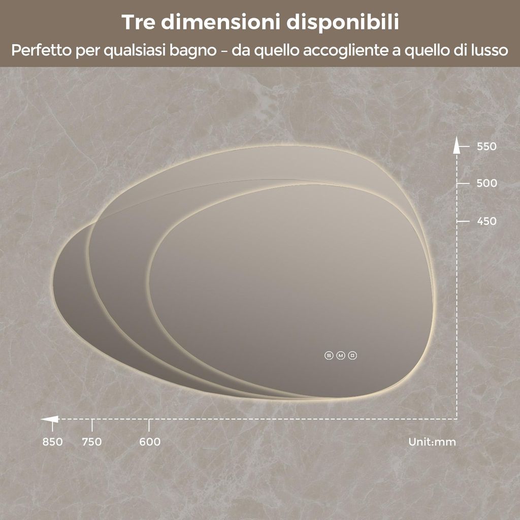 HOMCOM Specchio Rettangolare da Parete con Ripiano Inferiore Nero